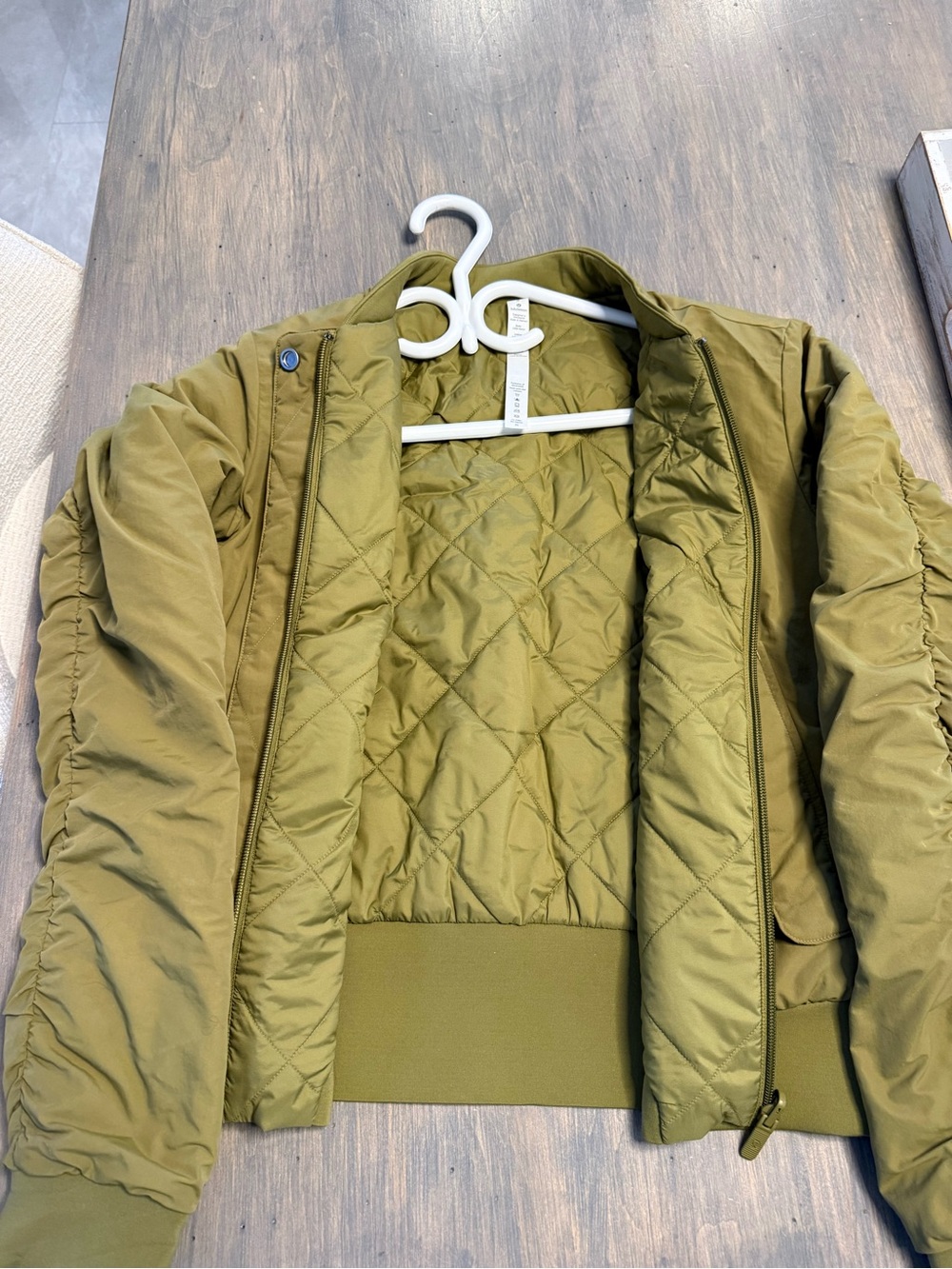 lululemon athletica Olive Green Quilted Bomber Jacket